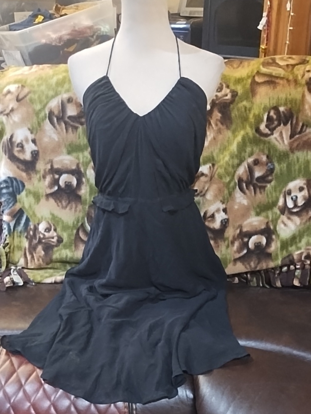 Club Monaco Black Strapless Halter Dress